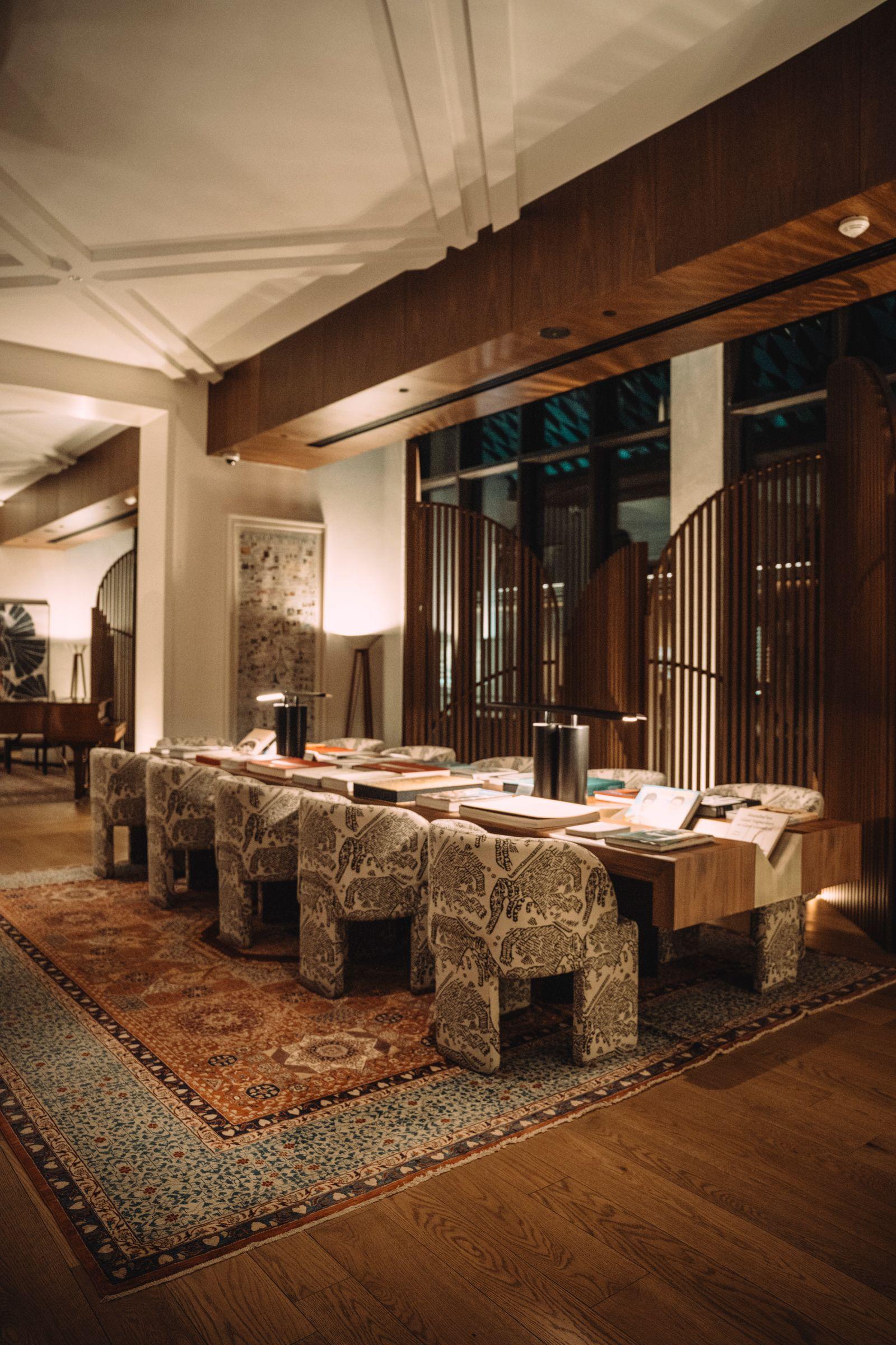 Boutique hotel lobby interior
